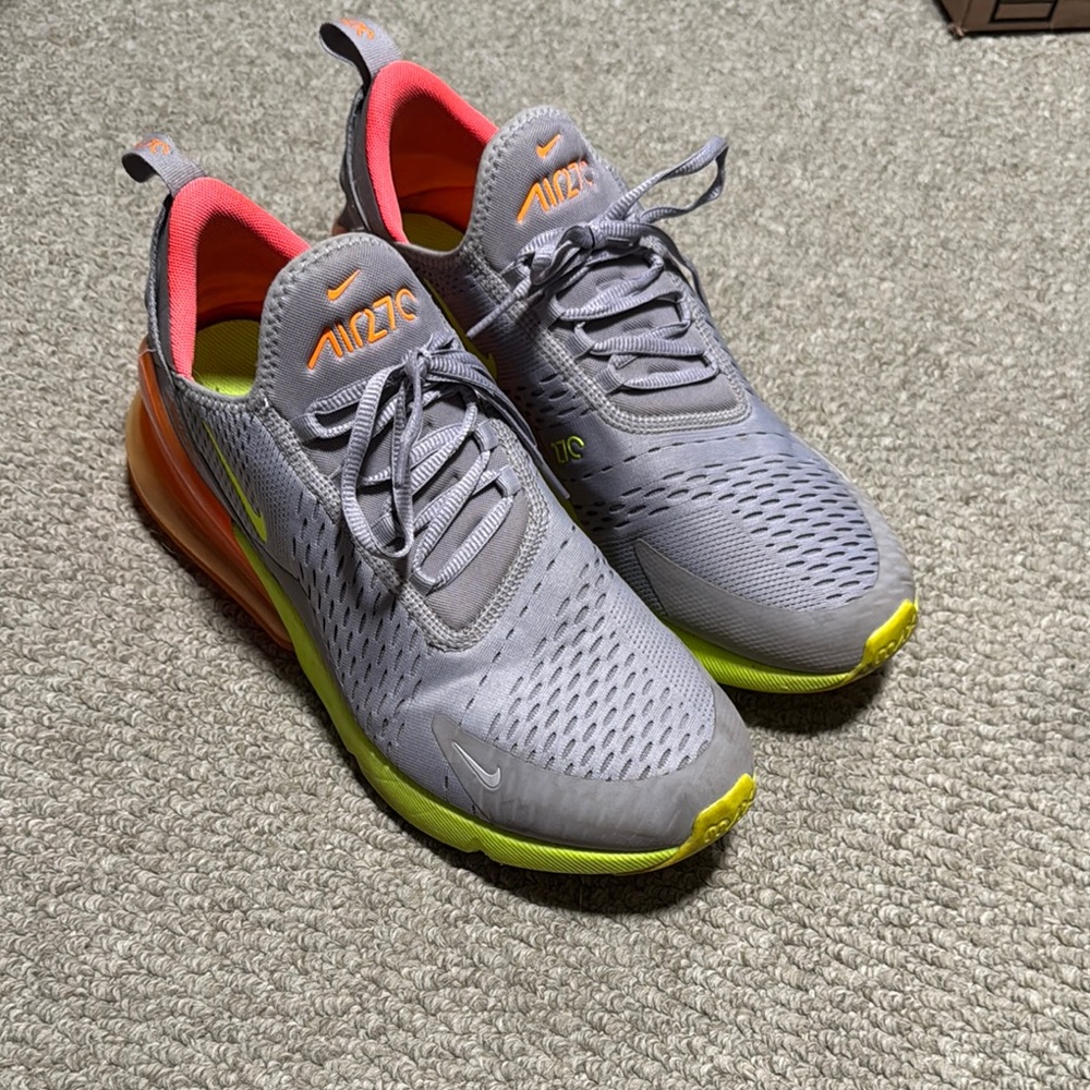 Nike Air Max 270 Gray and Orange Men's Shoes